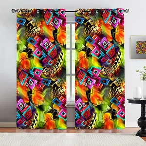 2 Panels Boho Paisley Print Blackout Curtains, Vintage Ethnic Style Darkening Grommet Window Drapes, HD Digital Print, Soft Durable & Light Blocking, Perfect for Bedroom, Living Room, Dorm & Studio Home Decor