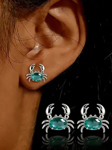 Cute Crab Earrings for Women, Fashionable Ocean Beach Party Jewelry, Elegant Summer Accessories, Trendy Sea Life Ear Studs, Statement Earrings, Lightweight Earring