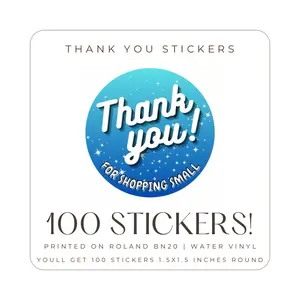 100 “Thank you for shopping small” Stickers