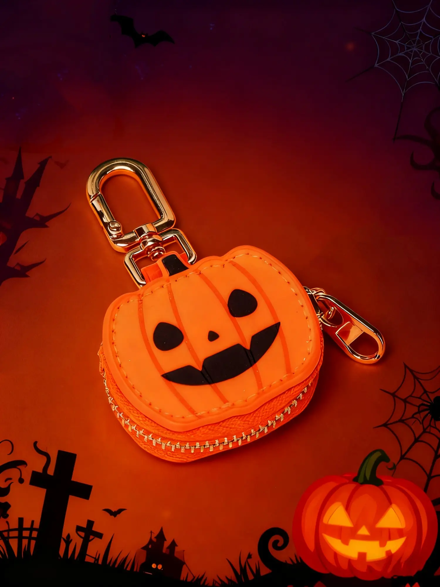 Ladies' Mini Pumpkin Pendant, Bag Hanger, Halloween Novelty Gift, Earphone Mini Bag Decoration, Ladies' Zero Wallet, Mini Handbag Keychain, Keychain Charms, Key Chain Accessories, Keychain For Purse, Suitable for Daily Travel Use, Christmas Gift