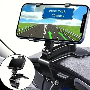 Car Dashboard Phone Holder, Adjustable Safety Stand for iPhone Samsung Galaxy, Easy Installation, Durable Plastic, Modern Car Accessories