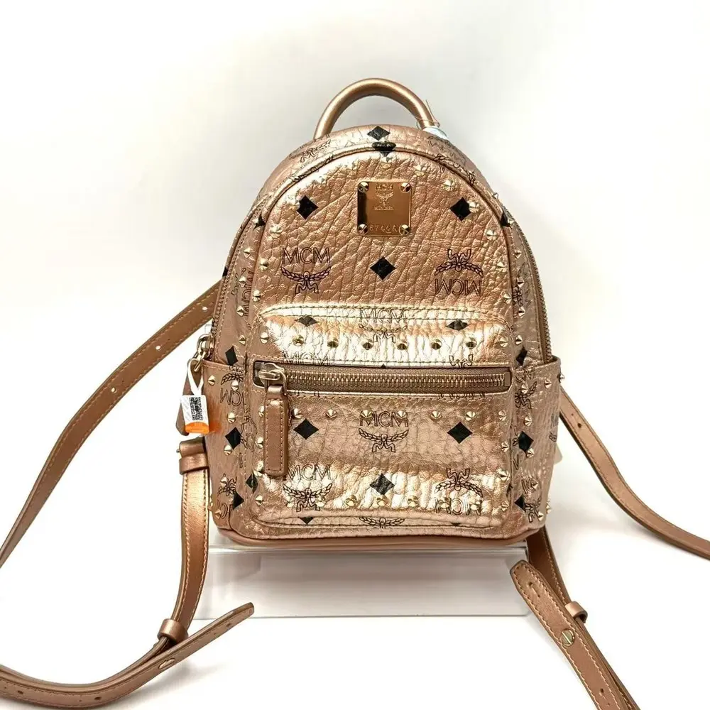 Pre-owned MCM As Shown Crossbody Bags SH 0179 Metallic Visetos Studded X Mini Bebe Boo Backpack 3.01