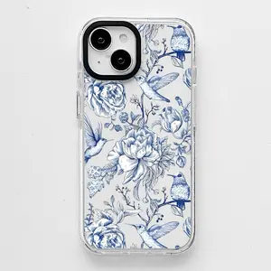 Retro Aesthetic Floral Pattern Scratch Resistant Shockproof Protective Cover TPU Clear Soft Phone Case for iPhone 16 15 14 13 12 11 Pro Max Plus Fashion
