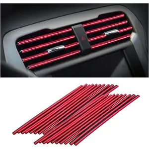 20 count  Air Conditioner Outlet Decoration Strip, Decorative Trim for Auto Air Vent Outlet,  Automotive Interior Decors for Men Women, Universal for   (Ice Red)