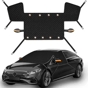 Large Windshield Cover for Snow, 94'' x 58'' Thickened Weatherproof Front Windshield Protector with Side Mirror Covers, Universal Winter Windshield Cover for Ice, Frost, Snow #Black Friday & Cyber Monday