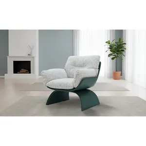 Klaussner Spazio Light Gray Leather Lounge Chair