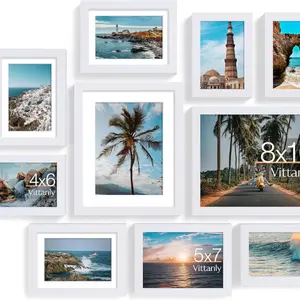 10 Pack Picture Frames Collage Wall Decor, Gallery Frame Set for Wall Mounting or Tabletop Display, Multi Sizes Including 2pcs 8x10, 4pcs 5x7, 4pcs 4x6, White