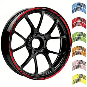 Universal 43.18cm motorcycle wheel hub high-strength self-adhesive reflective two-wheel rim sticker set Decal (1 set is suitable for 1 car)