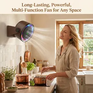 Rechargeable USB 5000mAh Desk Fan – 5 Speeds, 360° Rotation, Adjustable Angle, Wall-Mount Hook, 5000mAh Battery, Quiet Portable Table Fan for Home, Office, Bedroom Oscillating Fan fan that blows cold air fan portable fans