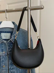 Women's Elegant, Cute Sailor Handbag with Zipper Closure, Fashionable Crescent Bag, Daily Use Crossbody Bag, Half Moon Bag