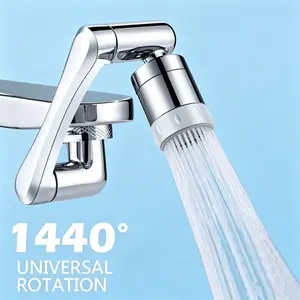 Heavy-Duty Rotating Faucet Nozzle with 1440° Universal Rotation — Water-Saving Kitchen Sink Extender featuring a Robotic Arm Design, Easy Installation, and Faucet Compatibility — Ideal for Home Use — Durable Plastic Construction