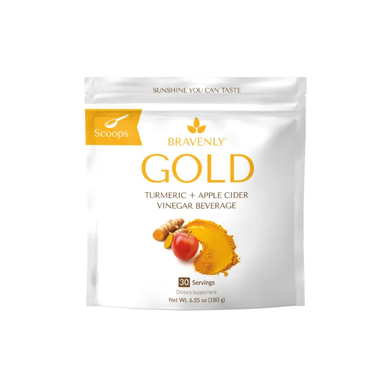 Bravenly Gold: Turmeric & Apple Cider Vinegar Capsules for Healthy Inflammatory Response Gut Health Immune Boost Skin Glow