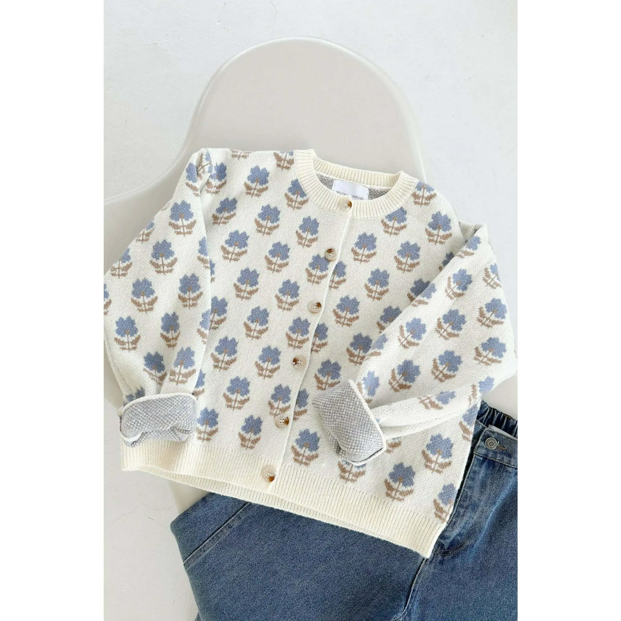 Fallon Periwinkle Floral Cardigan