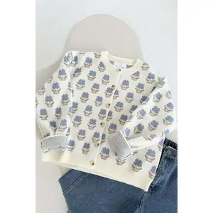 Fallon Periwinkle Floral Cardigan