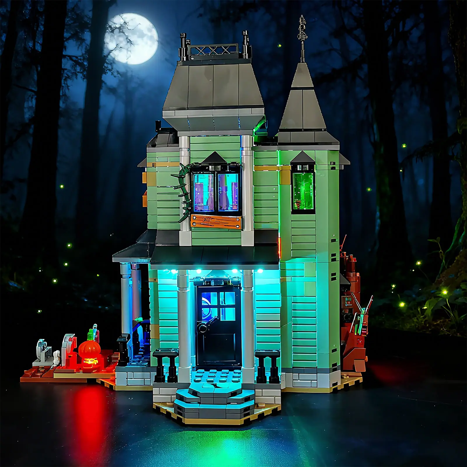 LYBMTWF 5V Battery-Powered USB LED Lighting Kit with Copper Wire Lighting Components for LEGO 31167 Creator 3-in-1 Haunted Mansion Ghost House, Heat-Resistant Warm White Precision Display Lights, Easy Assembly (AA Batteries Needed, Model Not Included)