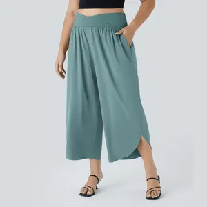 Halara Breezeful High Waisted Crossover Side Pocket Split Quick Dry Resort Plus Size Pants