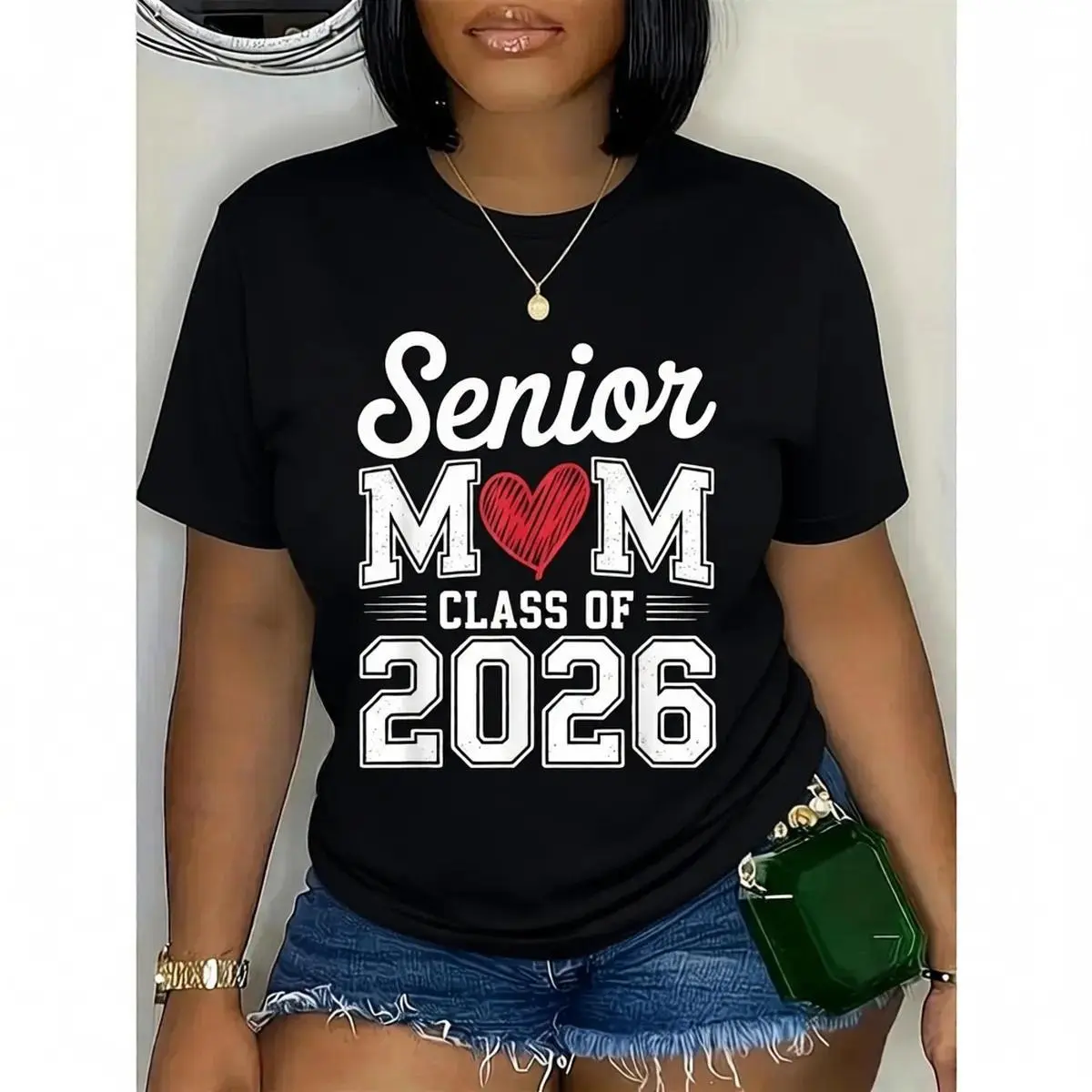 Men's 100% Cotton Shortsleeve Round Neck Graphic T-Shirt - Casual Streetwear Top for Class of 2026 Senior Parents, Menswear Fashion Casual T-Shirt, Casual T-Shirts