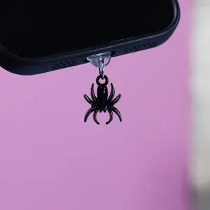 Spider Design Phone Dust Plug, 1 Count Cute Phone Dust Plug for iPhone & Type-C Interface, Mobile Phone Decorative Accessories for Women & Men, Cell Phone Charm, Phone Decoration
