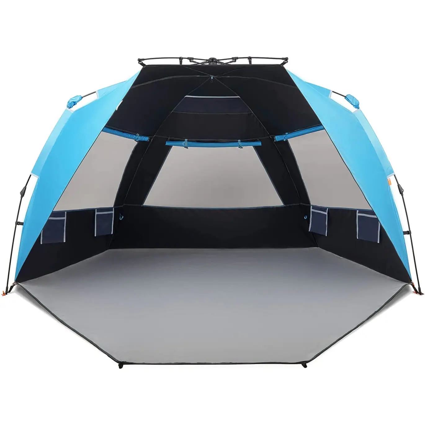 Easthills Outdoors Instant Shader Dark Shelter XL Beach Tent 99" Wide for 4-6 Person Sun Shelter UPF 50+ with Extended Zippered Porch Pacific Blue Easthills Inc.