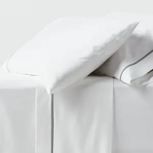 California King 800 Thread Count 4pc Hotel Collection Sheet Set Double Baratta Slate Blue Hem - Threshold