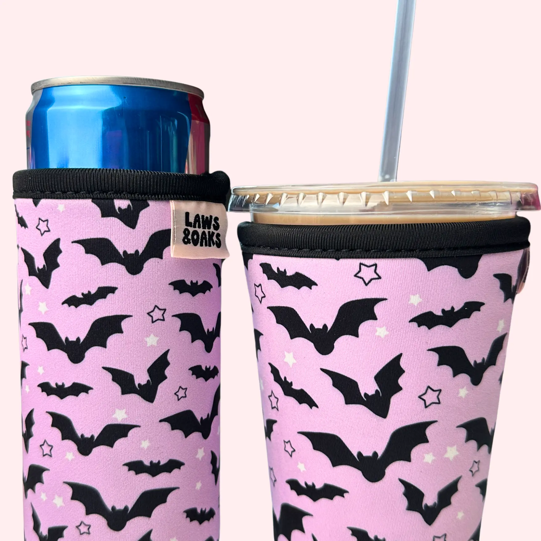 Batty About Fall Drink Sleeve: Reusable 16-32oz Coffee Sleeve, Slim 12oz Energy Drink Sleeve, Koozie