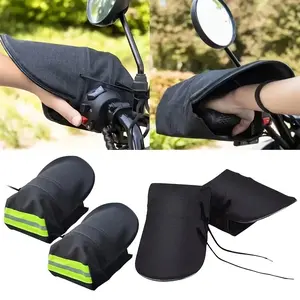 Motorcycle Handlebar Gloves, Handlebar Gauntlets, Suitable for Bicycles and Motorcycle Handlebars, Winter and Summer Dual-Use Handlebar Muffs, Adjustable Gloves, Protective Gear