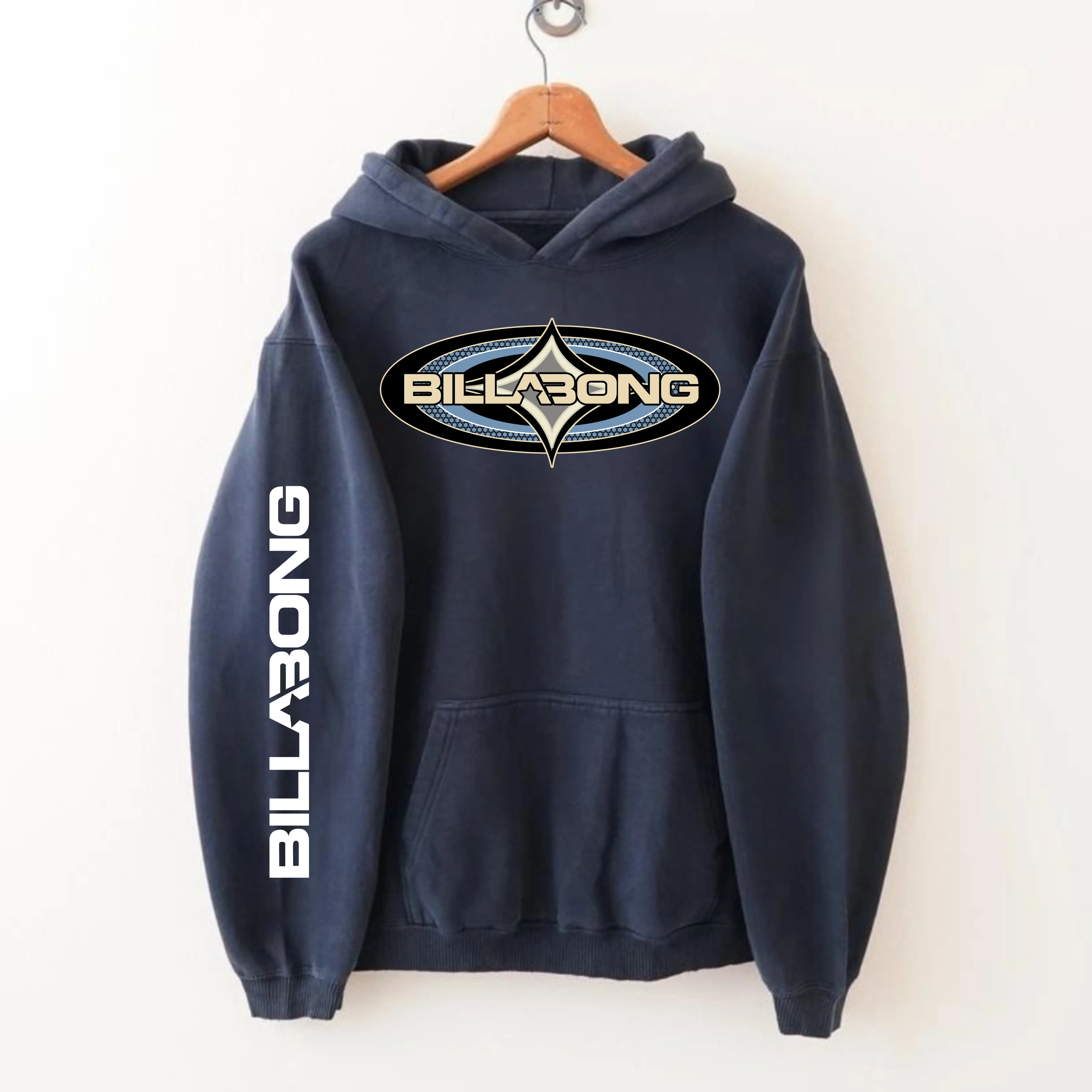 Y2K Billabong Surfboard Print Hand Hoodie, High-Tech Printing, Cotton Fabric, Comfortable & Durable, Best Sellers, Hoodie For Women