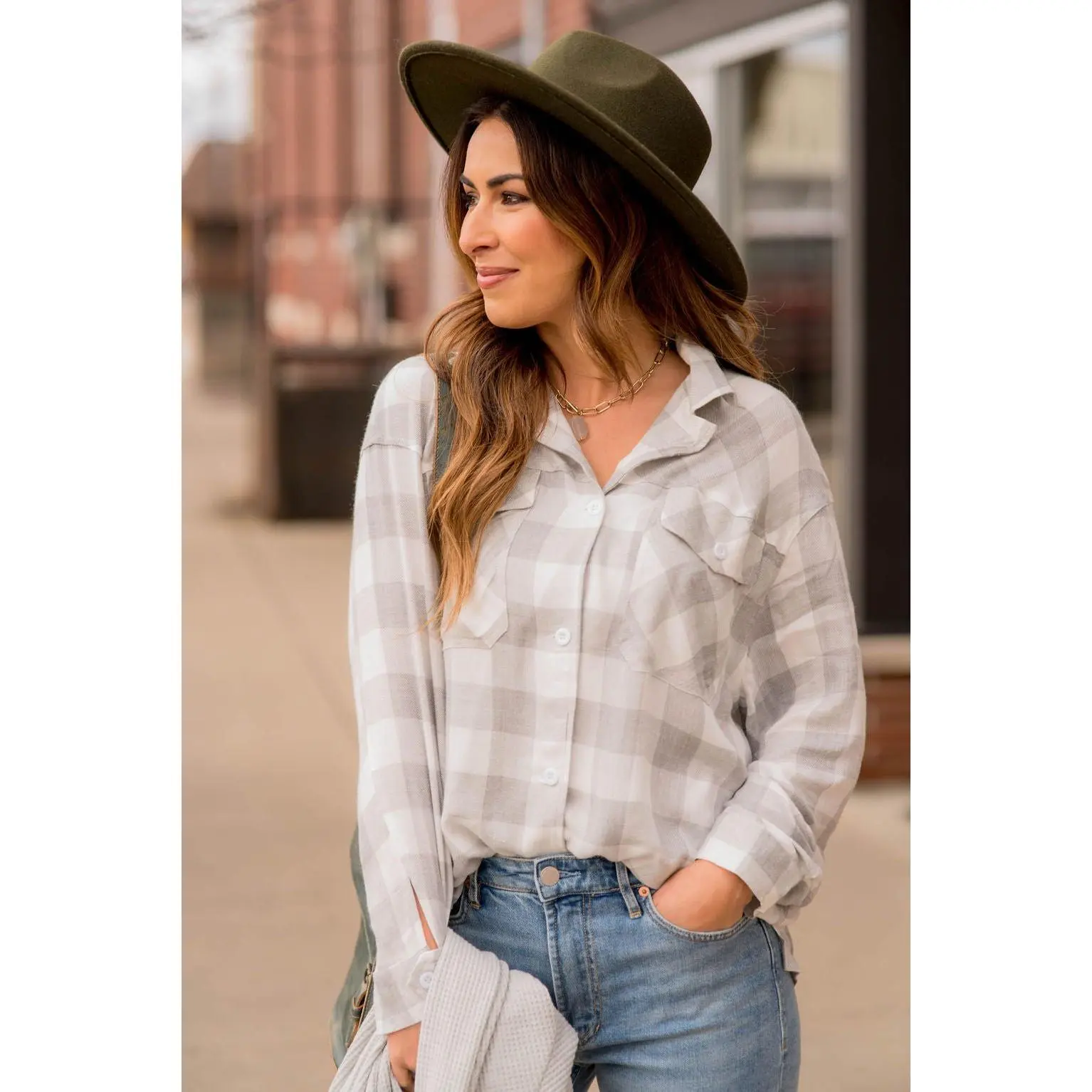 Grey Plaid Flannel