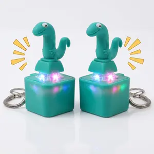 Funny Lizard Button Keychain Sound Fidget Toys - Rechargeable with Sound and Colorful Lights Stress Anxiety Relief Adults Keyboard Lizard Clicker Funny Fidget Keychain Toy