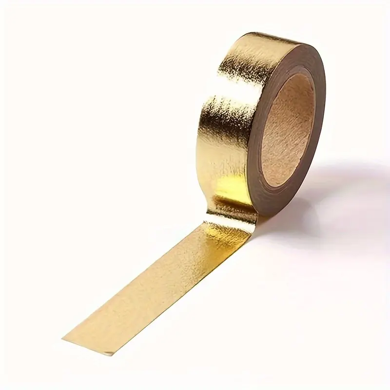 1pc Luxe Craft Golden Metallic Foil Tape, 15mm x 196.85inch, Decorative Adhesive Strip for Scrapbooking, DIY Crafts, Gift Wrapping & Home Decor, Decoration