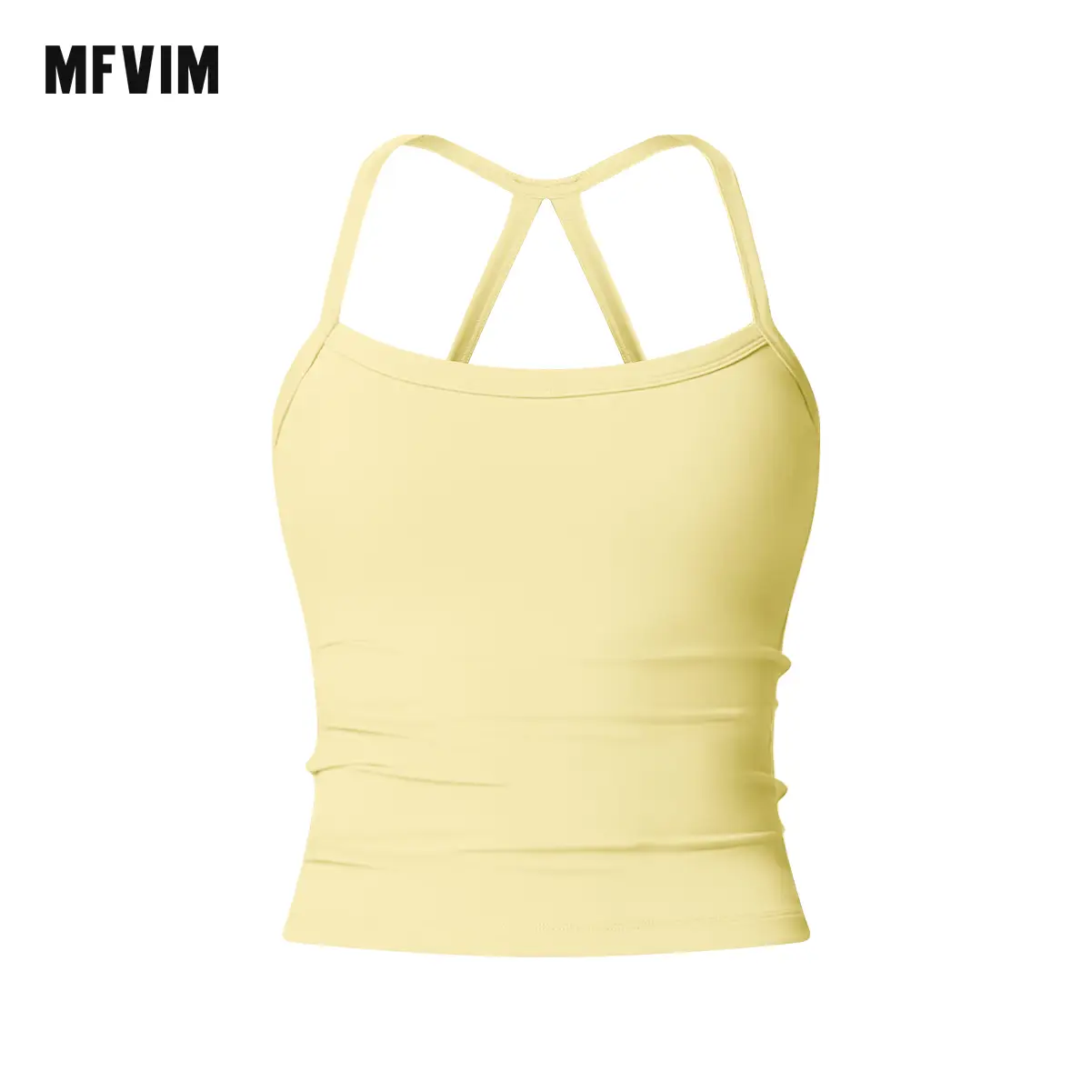 MFVIM Women's solid color camisole sports undershirt, high elasticity breathable and comfortable self-padded sports undershirt, suitable for yoga gym