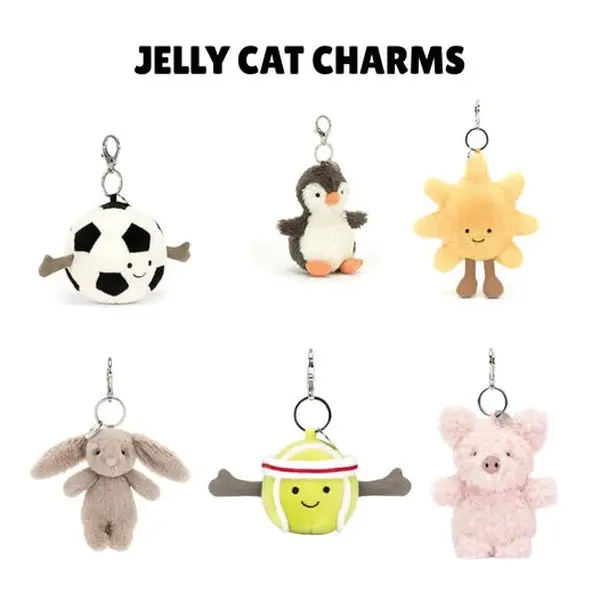 Cute Jellycat Bag Charm – Cute Stuffed Animal Bag Charms and Keyrings for Women Kids Teens, Adorable Gift Idea for Birthdays and Holidays