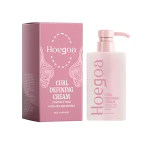 Hoegoa Curly Hair Cream | Long-Lasting Styling, Frizz Control, Moisturizing, Natural Shine Curl Defining Cream
