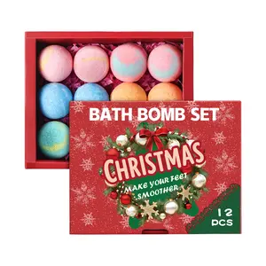 12pcs Foot Bath Bombs Gift Set with Essential Oils, Moisturizing and Soothing, Perfect Christmas Gift, Portable Travel Bath Bombs，Soft and Relaxing Bath Time