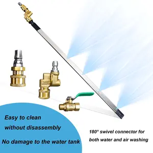 24" Portable Radiator Cleaning Wand, Easy To Use Quick Cleaning, 4500 PSI Radiator Flush and Cleaner Tool, Two 1/4" Quick Coupler, Radiator PressureWasher Tool Fit for Household Cars, Trucks, 39 inch RV  Heavy Duty Stainless Pressure Cleaning Wand