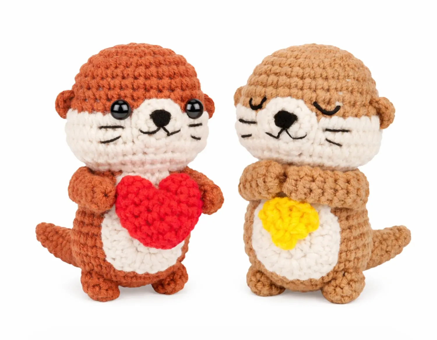 TIKA Beginner Crochet Kit 2-Pack Otters with Step-by-Step Video Tutorials, DIY Amigurumi Animal Crochet Set