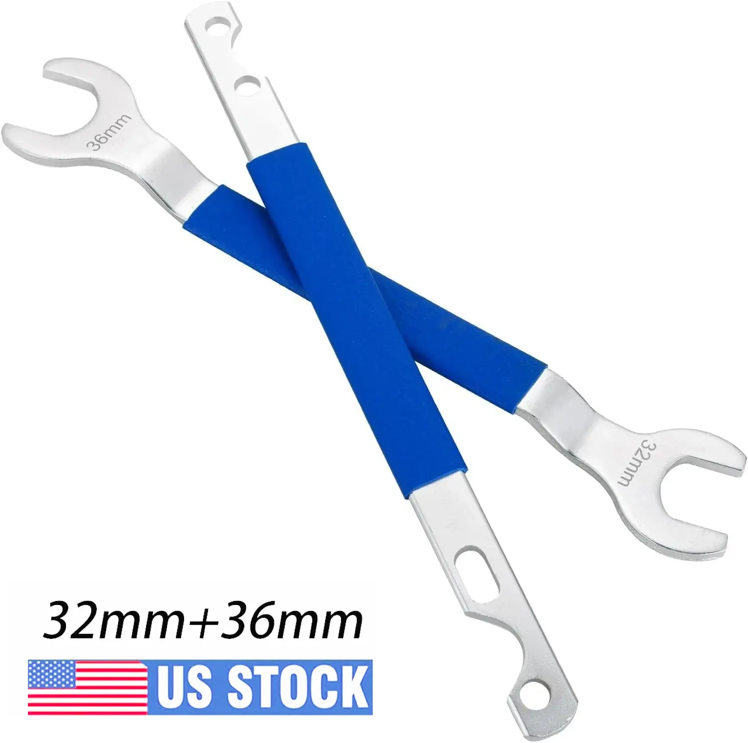 2-Pcs Hardened CRV Steel Fan Clutch Wrench Set - High-Quality, 32mm & 36mm Wrenches, Water Pump Pulley Holder for Ford, GM, Easy-to-Use Removal Tool
