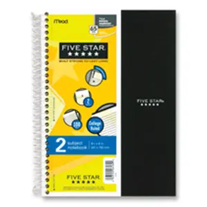 Mead MEA Notebook- 5-Subject-8-Pocket- 200 Shts- 11in.x8-.50in.- Assorted