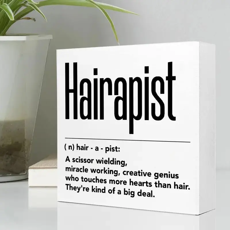 Hairapist Definition Sign Plaque, 1 Count Contemporary Style Tabletop Ornament, Durable PVC Material, Perfect for Home & Office Desk Decor, Home Decor Products
