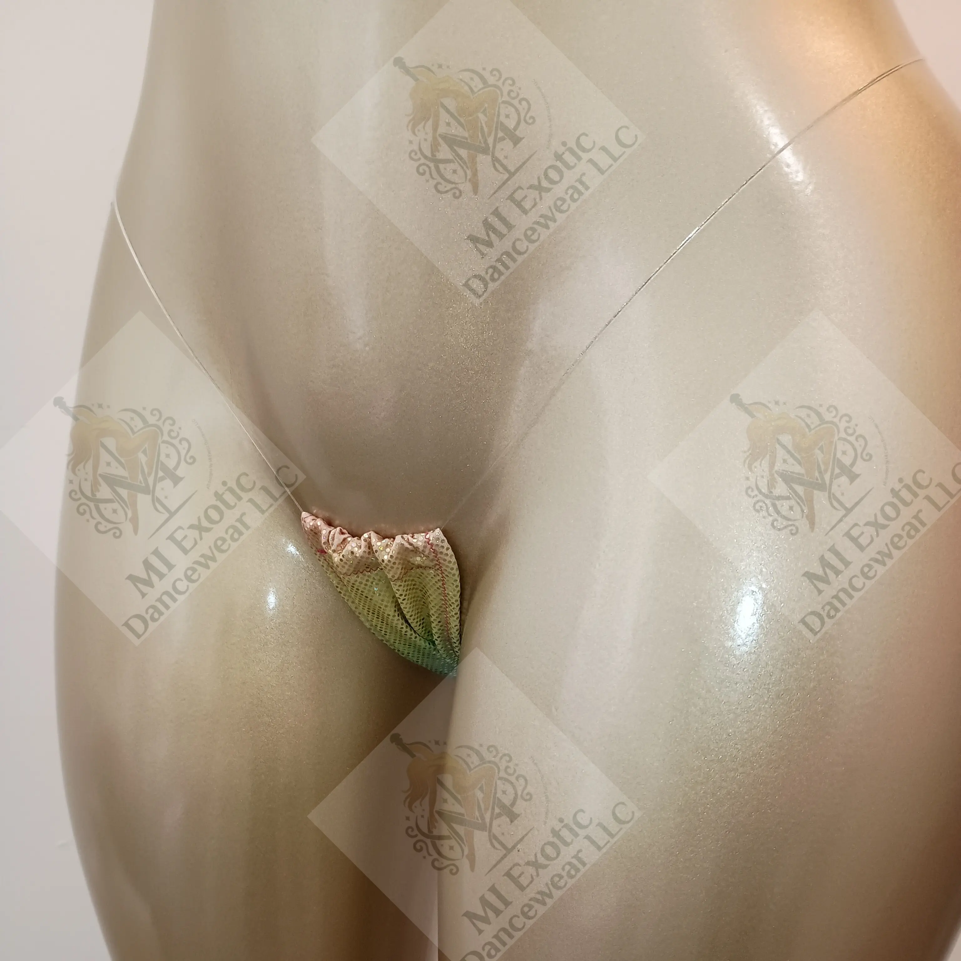 Micro Thong with Clear Cord, Patterned (Exotic Dancewear)