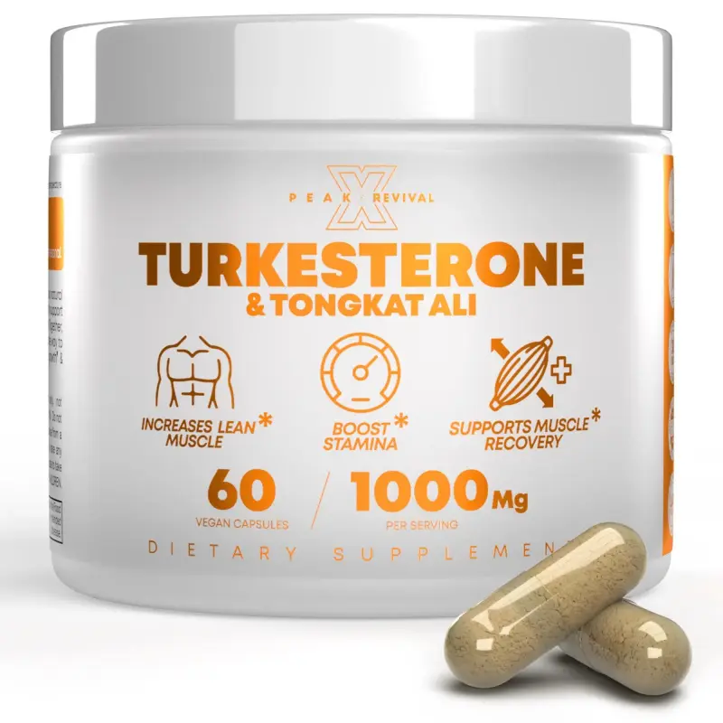 Testosterone Booster for Men – Turkesterone 1000mg + Tongkat Ali + Colostrum – Strength, Stamina, Energy, Recovery & Lean Muscle Growth Support – Natural Men's T Booster Pills, NSF GMP & Lab Tested, 60 Capsules