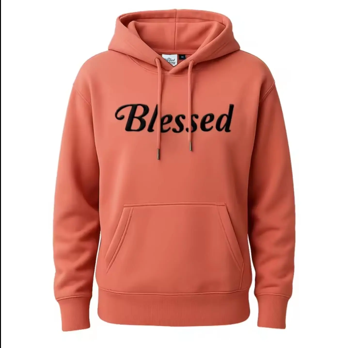 Christian hoodie-Blessed embroidered logo Hoodies  100 % Cotton Fashion Clothes Womenswear Fit Embroidered Modest Breathable Embroidery Soft