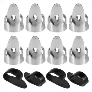 12 Pcs Steel Finger Picks Set,Metal Finger Picks Adjustable Bass Finger Picks for Guitar, Banjos and Other Instruments