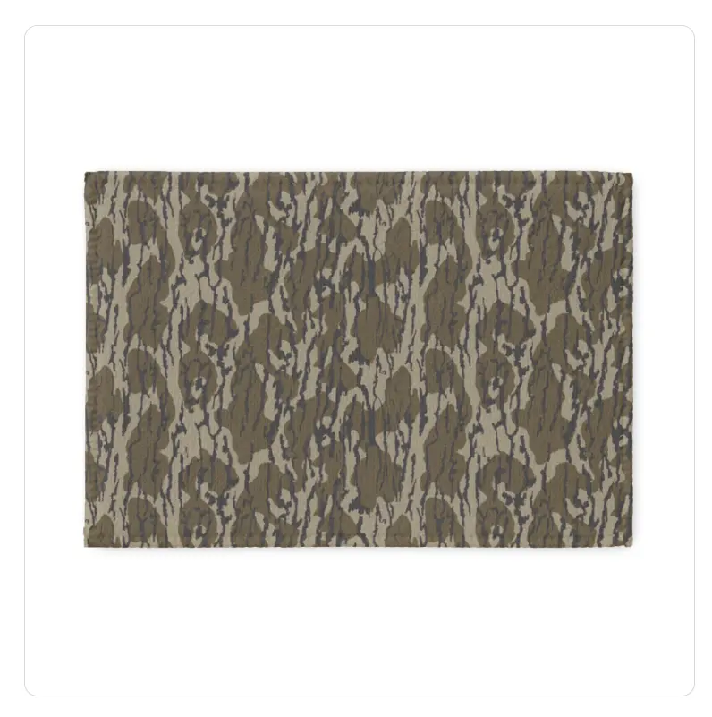 Original Bottomland Everything Bottom Lands Camo Large Size Square Velvet Rug | Polyester - Rug with Camouflage Design