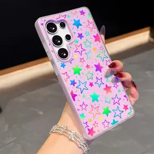 Glitter Star Pattern Phone Case, Casing For Samsung Galaxy S25 S24 S23 Ultra, Stay Clear Anti-Yellowing, Soft TPU Bumper Cover, Ultra-Thin Shockproof Protection, Precise Fit Minimalist Jelly Case