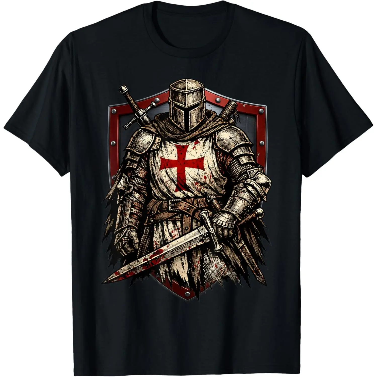 100% Cotton Knight Christian Templar Warrior of God Crusader T-Shirt