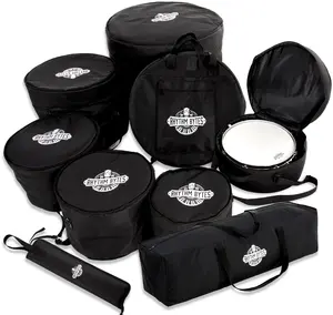 Drum Cases All-In-One Drum Bags, 10mm Padding, 10"/12"/13" Toms, 16" Floor Tom, 14" snare, 22" Kick, 46" hardware bag, 22" Cymbal Bag, Drumstick bag (All-Inclusive 9-pcs)