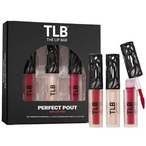 The Lip Bar - Perfect Pout Mini Lip Trio Gift Set (3 Products) - Nonstop Matte Lipstick & Non-Sticky Lip Gloss - Travel Size - Gift Box - Vegan, Gluten Free, Cruelty Free - Makeup & Cosmetics