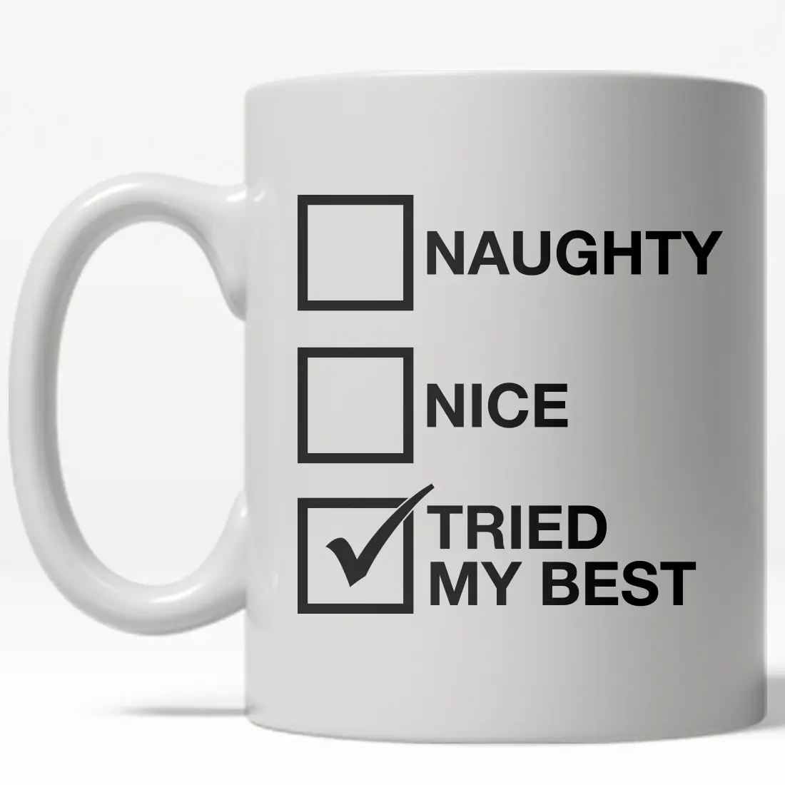 Naughty Or Nice List Mug Funny Christmas Holiday Season Coffee Cup - 11oz Funny Coffee Mugs Ceramic Printed Drinkware Cup