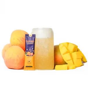 Bobelo Clean Energy Peach Mango | Zero Sugar Fizz + Electrolytes Hydration Powder Drink Mix- Natural Fruit Flavor Beverage